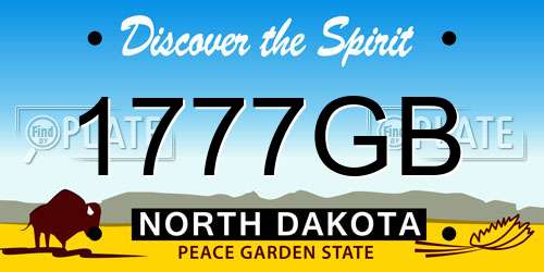 1777GB North Dakota License Plate