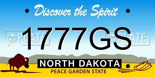 1777GS North Dakota License Plate