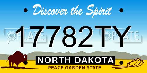 17782TY North Dakota License Plate