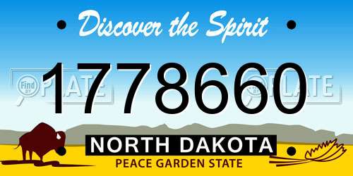 1778660 North Dakota License Plate