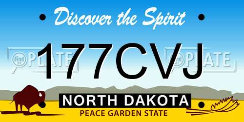 177CVJ North Dakota License Plate