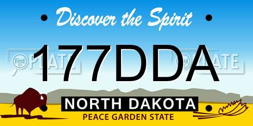 177DDA North Dakota License Plate