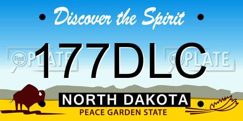 177DLC North Dakota License Plate