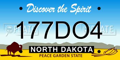 177DO4 North Dakota License Plate