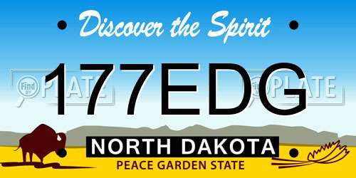 177EDG North Dakota License Plate