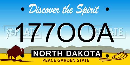 177OOA North Dakota License Plate