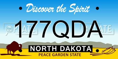 177QDA North Dakota License Plate