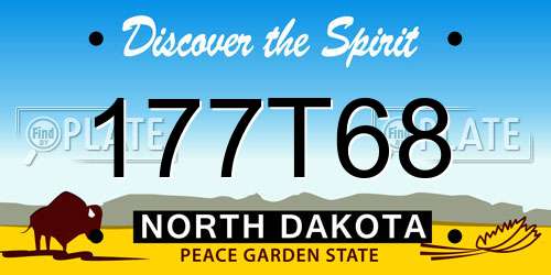 177T68 North Dakota License Plate