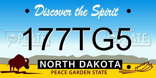 177TG5 North Dakota License Plate