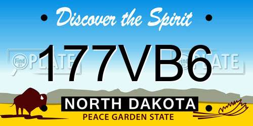 177VB6 North Dakota License Plate