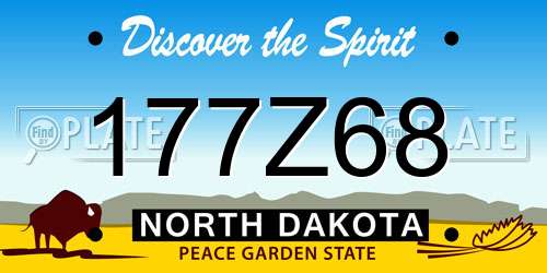 177Z68 North Dakota License Plate