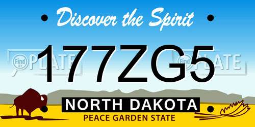 177ZG5 North Dakota License Plate