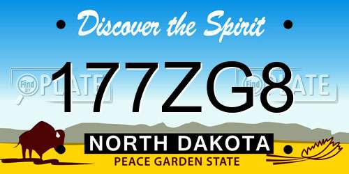 177ZG8 North Dakota License Plate