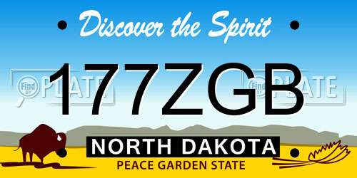 177ZGB North Dakota License Plate