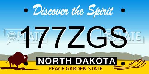 177ZGS North Dakota License Plate