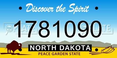 1781090 North Dakota License Plate