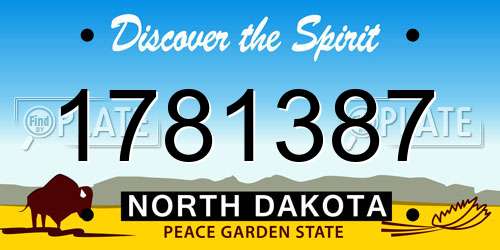 1781387 North Dakota License Plate