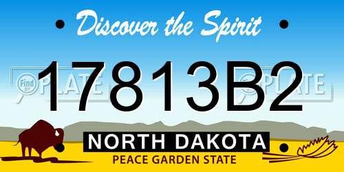 17813B2 North Dakota License Plate