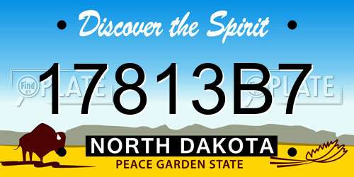17813B7 North Dakota License Plate