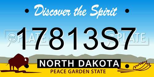 17813S7 North Dakota License Plate