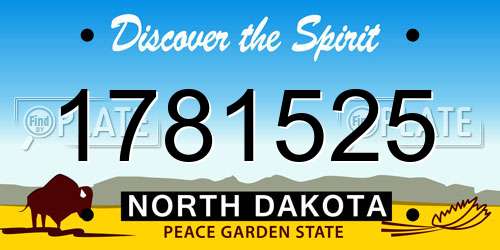 1781525 North Dakota License Plate