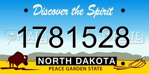 1781528 North Dakota License Plate