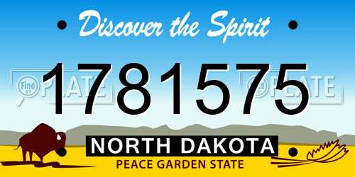 1781575 North Dakota License Plate