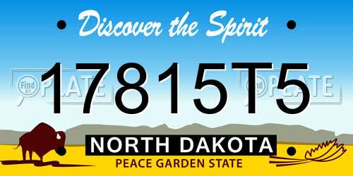 17815T5 North Dakota License Plate