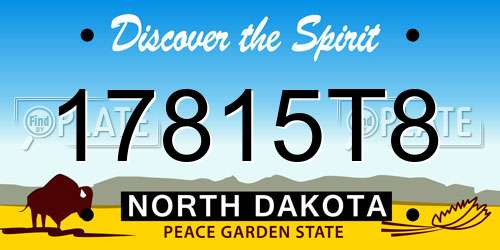17815T8 North Dakota License Plate