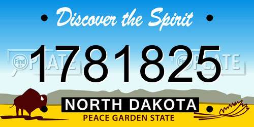 1781825 North Dakota License Plate