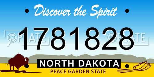 1781828 North Dakota License Plate