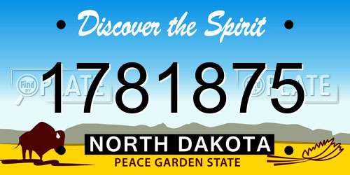 1781875 North Dakota License Plate