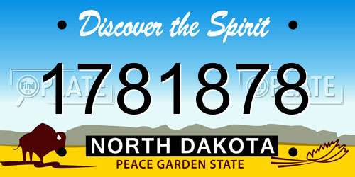 1781878 North Dakota License Plate
