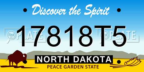17818T5 North Dakota License Plate