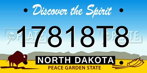 17818T8 North Dakota License Plate