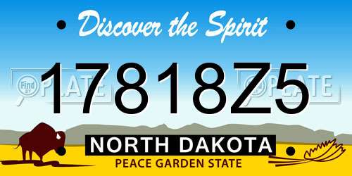 17818Z5 North Dakota License Plate