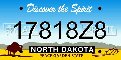 17818Z8 North Dakota License Plate