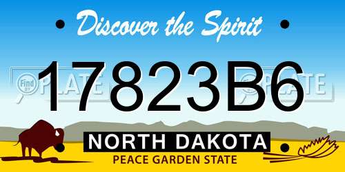 17823B6 North Dakota License Plate