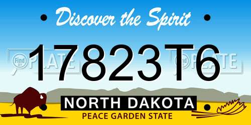 17823T6 North Dakota License Plate