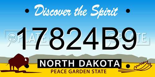 17824B9 North Dakota License Plate