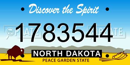 1783544 North Dakota License Plate