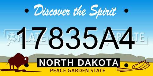 17835A4 North Dakota License Plate