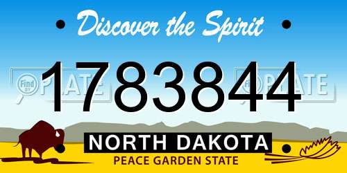 1783844 North Dakota License Plate