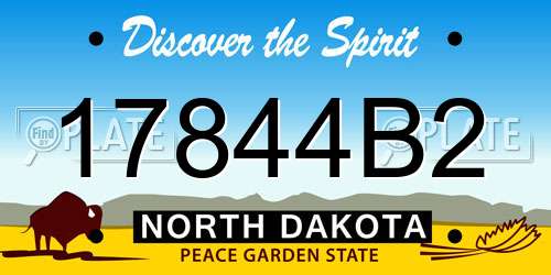 17844B2 North Dakota License Plate