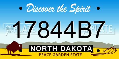 17844B7 North Dakota License Plate