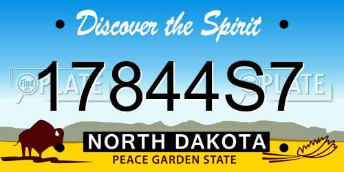 17844S7 North Dakota License Plate
