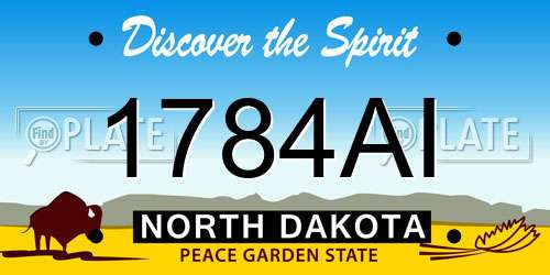 1784AI North Dakota License Plate