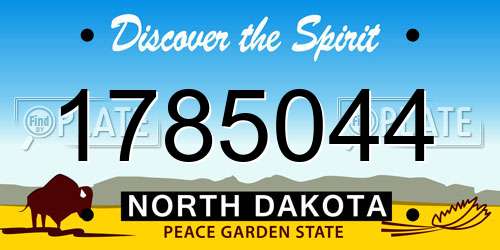 1785044 North Dakota License Plate