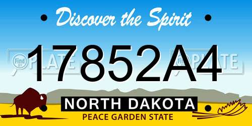 17852A4 North Dakota License Plate