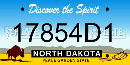 17854D1 North Dakota License Plate